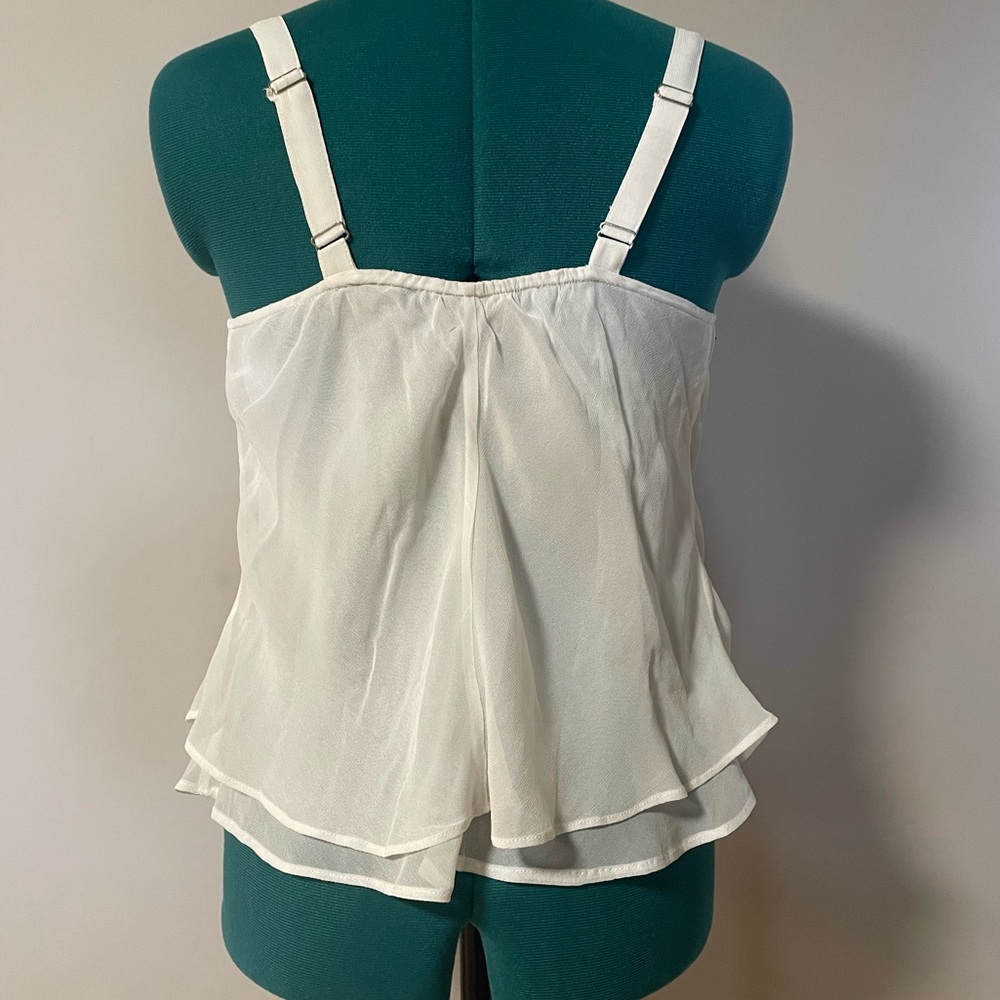 AS by DF White Cami w/ multicolor Floral Sequins Top - Sz XS - Picture 4 of 11